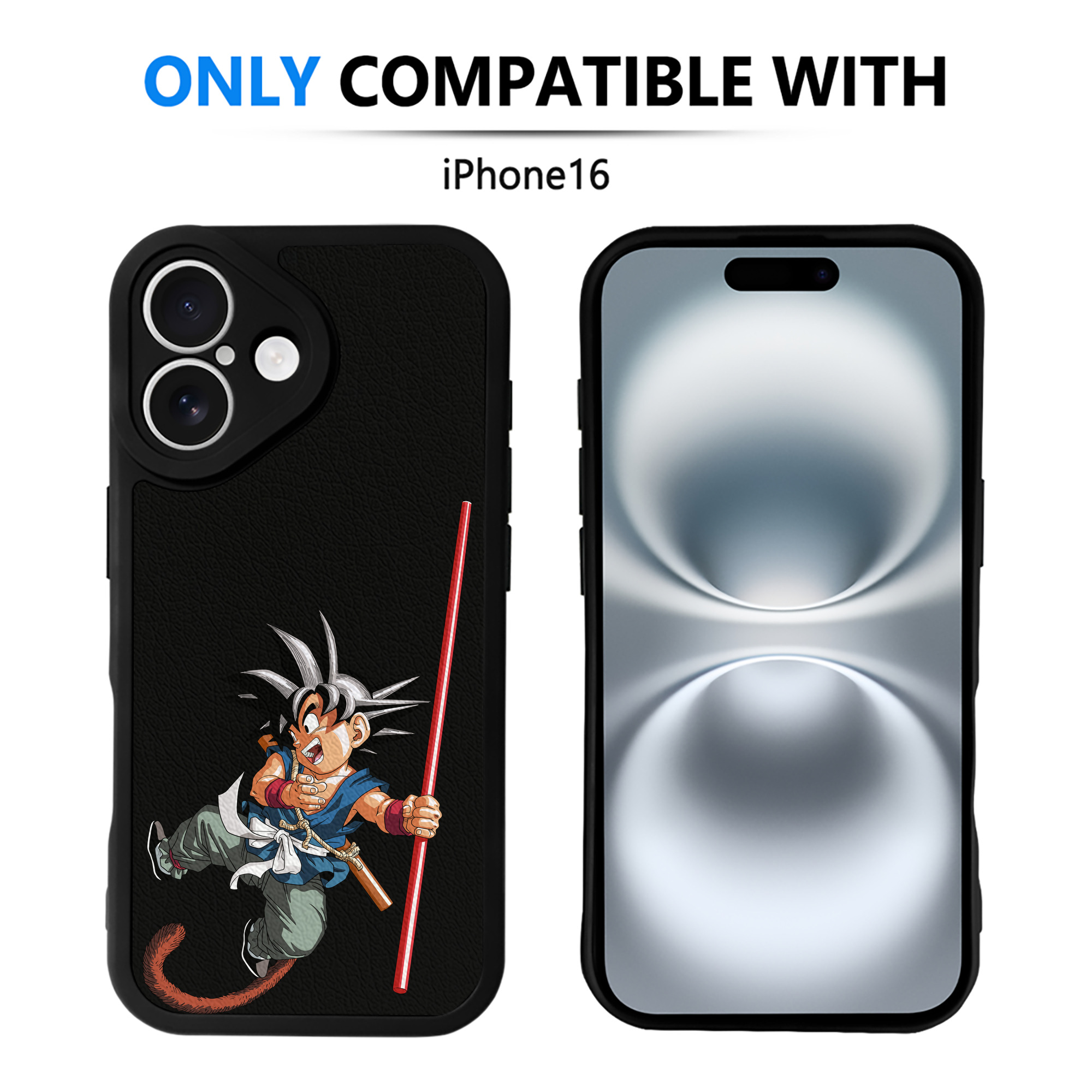 （画像用） ドラゴンボール 孫悟空（そん ごくう）Son Goku カカロット DRAGON BALL Kakarotto 【iPhone 16シリーズ対応】シリコンスマホケース（レザー調） 材質：シリコン